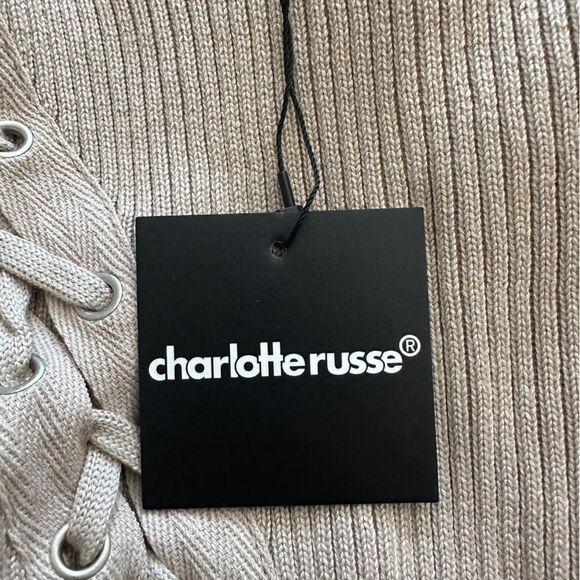 Charlotte Russe ribbed top with a ribbon tie down the front size XL NWT - Picture 5 of 6